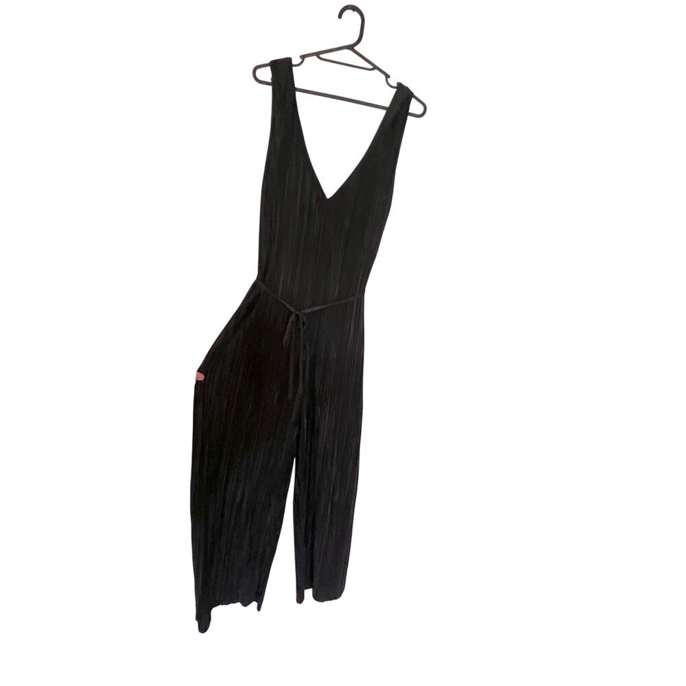 Black permanent pleat jumpsuit